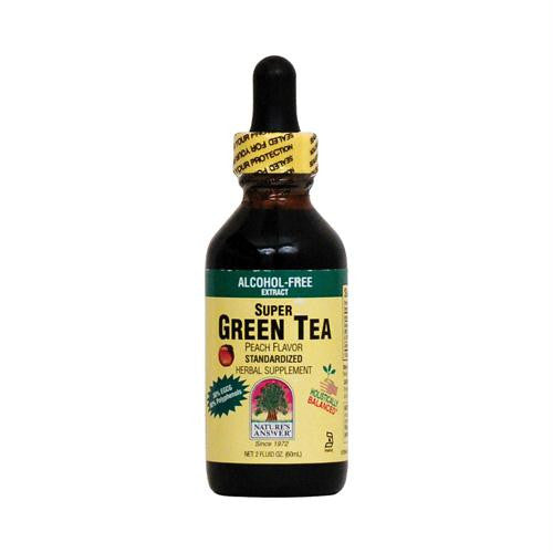 Natures Answer Super Green Tea Alcohol Free Peach - 2 fl oz