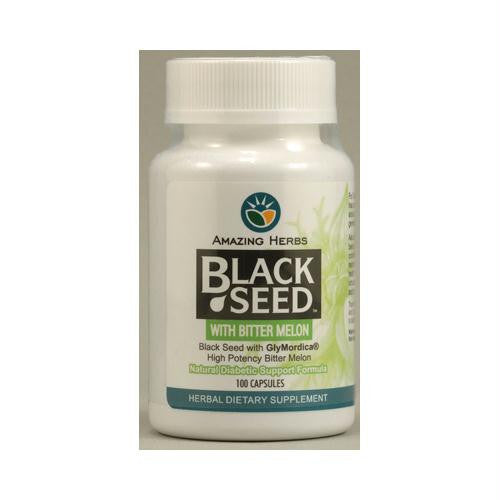 Amazing Herbs Black Seed with Bitter Melon - 100 Capsules