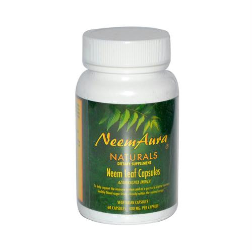 Neem Aura Organic Neem Leaf - 60 Vegetarian Capsules