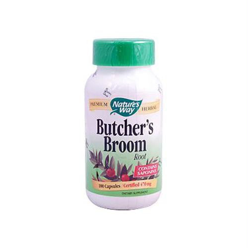 Natures Way Butchers Broom Root - 100 Capsules