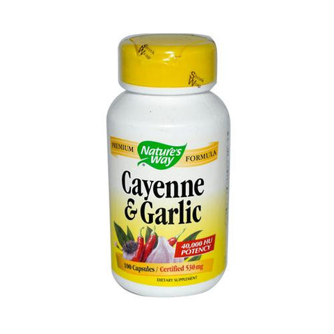 Natures Way Cayenne and Garlic - 100 Capsules