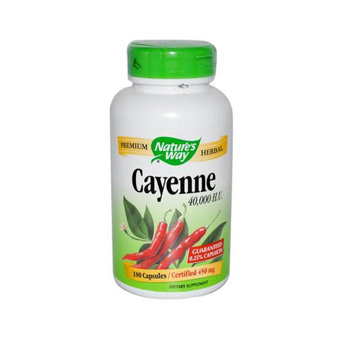 Natures Way Cayenne 40000 HU - 450 mg - 180 Capsules