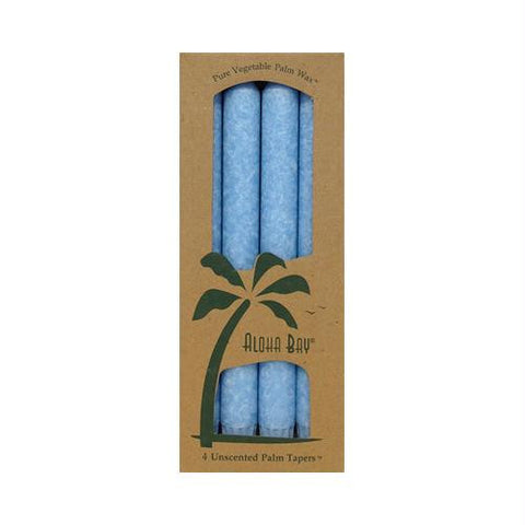 Aloha Bay Palm Tapers Light Blue Candles - Unscented - 4 Pack