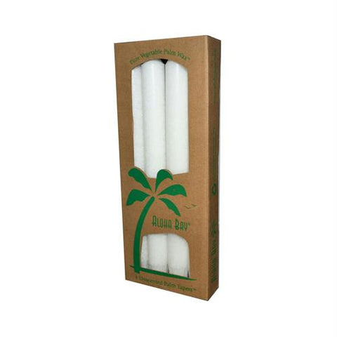 Aloha Bay Palm Tapers White - 4 Candles