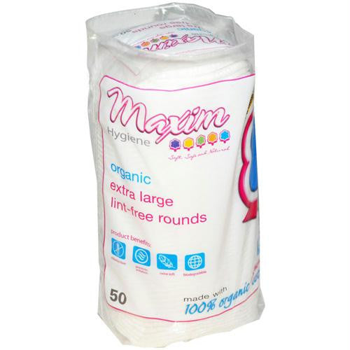 Maxim Hygiene Products Organic Cotton Rounds - Extra Large - 50 ct