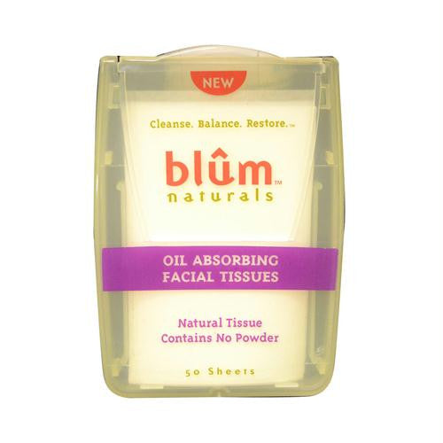 Blum Naturals Oil Absorbing Facial Tissues - 50 Sheets - Case of 6