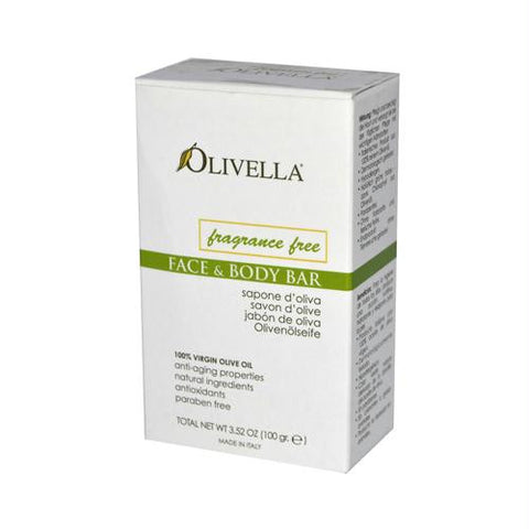 Olivella Fragrance Free Face And Body Bar - 3.52 oz