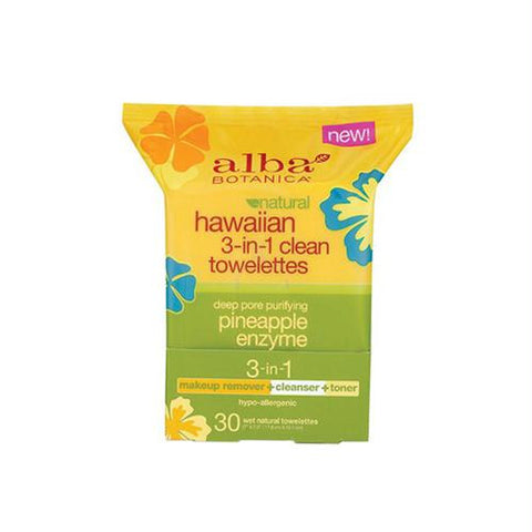 Alba Botanica Hawaiian Towelettes 3-in-1 - 30 Pack