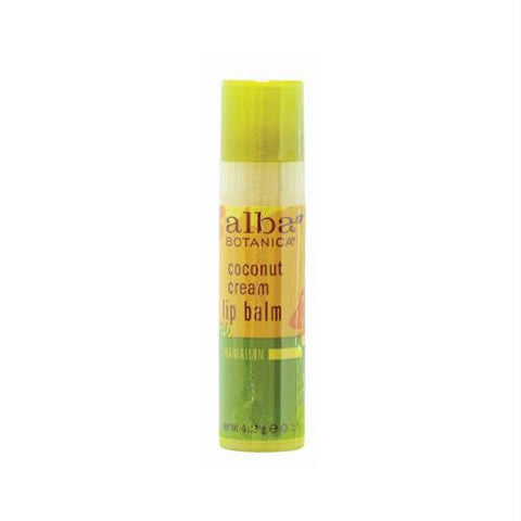 Alba Botanica Lip Balm - Coconut Cream - Case of 24 - .15 oz