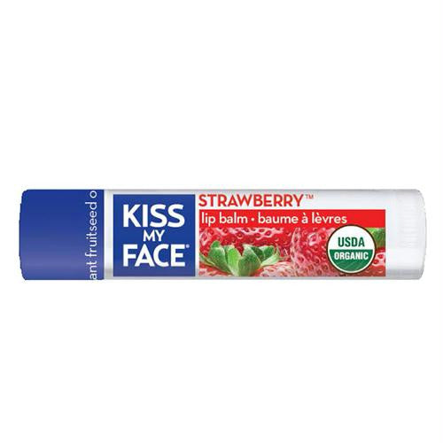 Kiss My Face Organic Lip Balm - Strawberry - .15 oz - Case of 24