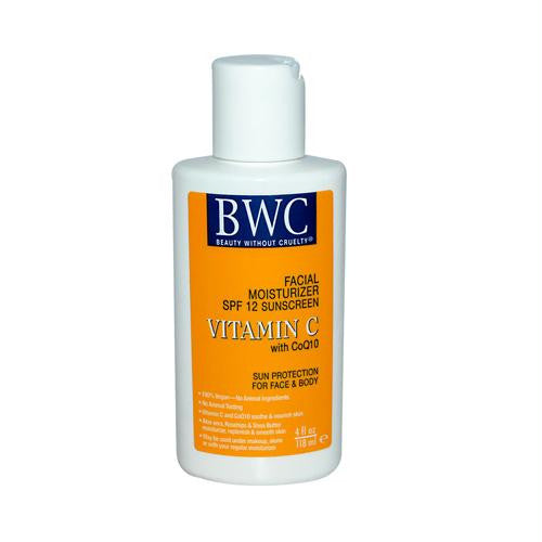 Beauty Without Cruelty Facial Moisturizer SPF 12 Sunscreen Vitamin C with CoQ10 - 4 fl oz