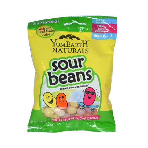 Yummy Earth Naturals Sour Beans - Case of 12 - 2.5 oz