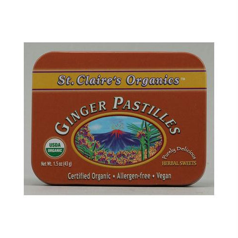 St Claires Organics Ginger Pastilles Herbal Sweets - 1.5 oz - Case of 6