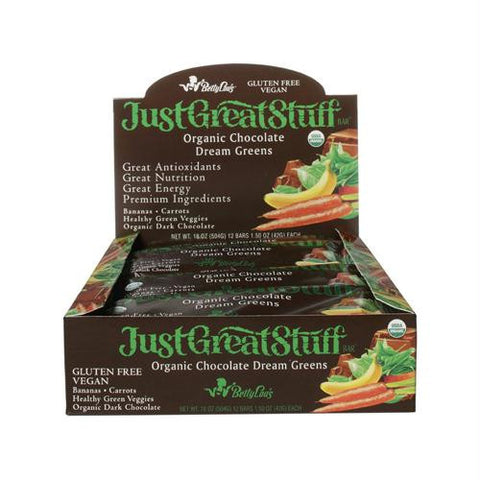 Betty Lous Bar - Organic Chocolate Dream Greens - Case of 12 - 1.5 oz