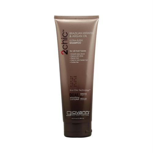 Giovanni 2chic Ultra-Sleek Shampoo with Brazilian Keratin and Argan Oil - 8.5 fl oz