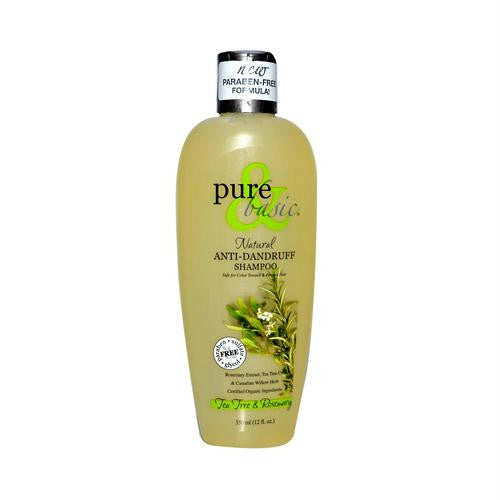 Pure and Basic Anti-Dandruff Natural Shampoo Tea Tree And Rosemary - 12 fl oz