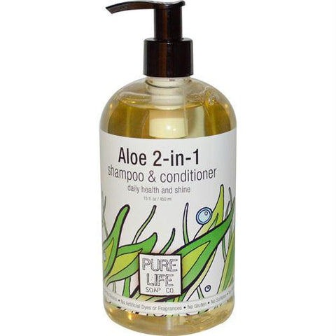 Pure Life Soap 2 in 1 Shampoo and Conditioner - Aloe - 15 oz