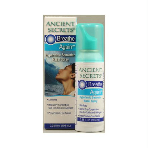 Ancient Secrets Breathe Again Nasal Spray - 3.38 fl oz