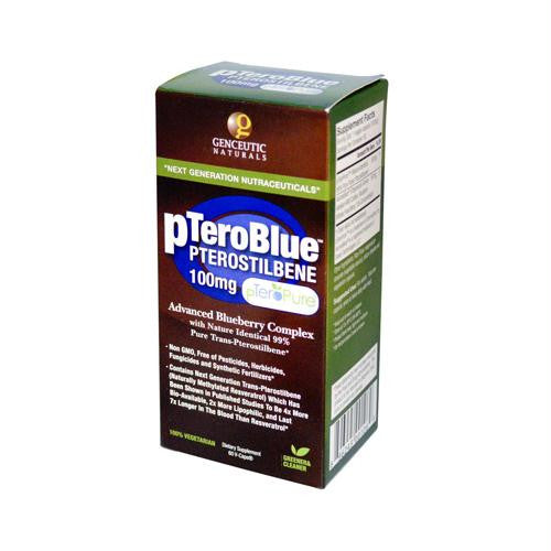 Genceutic Naturals pTeroBlue Pterostilbene - 100 mg - 60 Vcaps