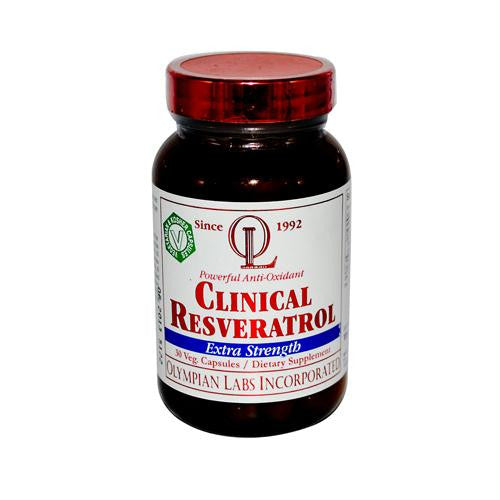 Olympian Labs Clinical Resveratrol - Extra Strength - 30 Vcaps