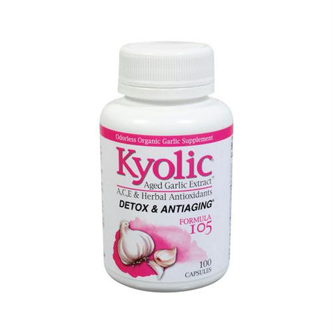 Kyolic Aged Garlic Extract Detox and Anti-Aging Formula 105 - 100 Capsules