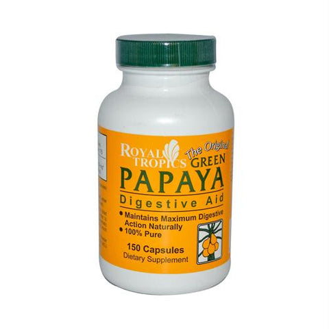 Royal Tropics The Original Green Papaya Digestive Aid - 150 Capsules