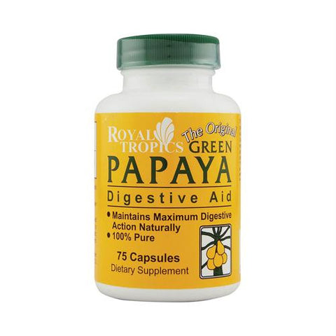 Royal Tropics The Original Green Papaya Digestive Aid - 75 Capsules