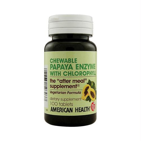 American Health Papaya Enzyme with Chlorophyll Chewable - 100 Chewable Tablets