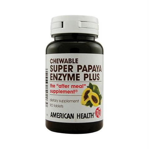 American Health Super Papaya Enzyme Plus Chewable - 90 Chewable Tablets