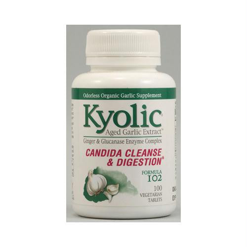 Kyolic Aged Garlic Extract Candida Cleanse and Digestion Formula 102 - 100 Vegetarian Tablets