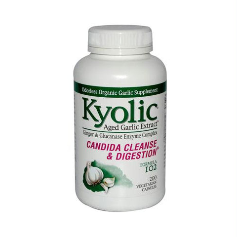 Kyolic Aged Garlic Extract Candida Cleanse and Digestion Formula102 - 200 Vegetarian Capsules