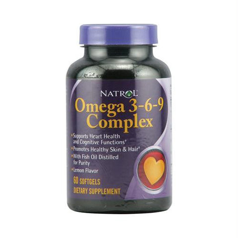 Natrol Omega 3-6-9 Complex Lemon - 60 Softgels