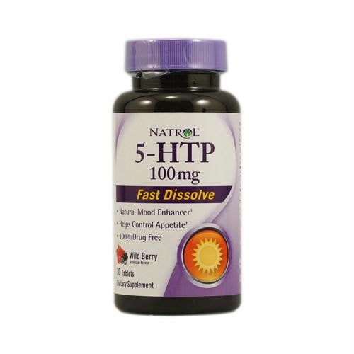 Natrol 5-HTP Fast Dissolve Wild Berry - 100 mg - 30 Tablets