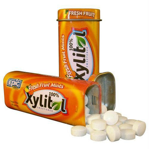 Epic Dental Mints - Fresh Fruit Xylitol Tin - 60 ct - Case of 10