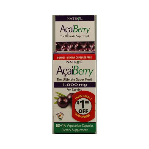 Natrol AcaiBerry - 1000 mg - 75 Vegetarian capsules