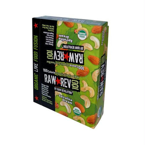 Raw Revolution Bar - Organic Spirulina and Cashew - Case of 20 - .8 oz