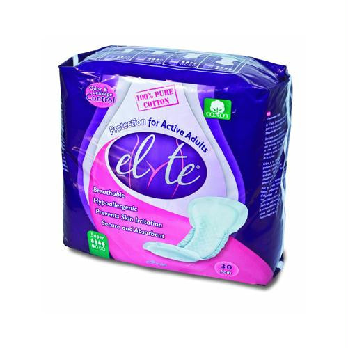 Elyte Light Cotton Incontinence Pads - Supreme - 30 Pack