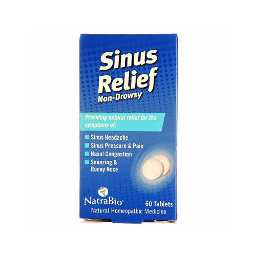 NatraBio Sinus Relief Non-Drowsy - 60 Tablets