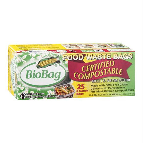 BioBag 3 Gallon Compost-Waste Bags - 25 Count