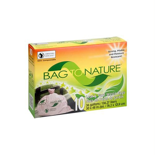 Bag To Nature Lawn and Leaf Biodegradable Waste Bags - 10 Pack