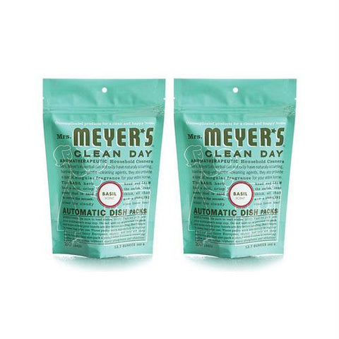 Mrs. Meyers Automatic Dishwasher Packs - Basil - Case of 6 - 12.7 oz