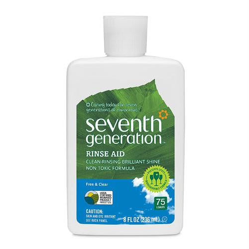 Seventh Generation Dish Rinse Aid - Free and Clear - 8 oz - Case of 9