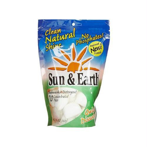 Sun and Earth Dishwasher Detergent - Case of 6 - 20 Concentrated Packs