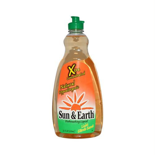 Sun and Earth Liquid Dishwashing Detergent - Light Citrus Scent - Case of 6 - 22 oz