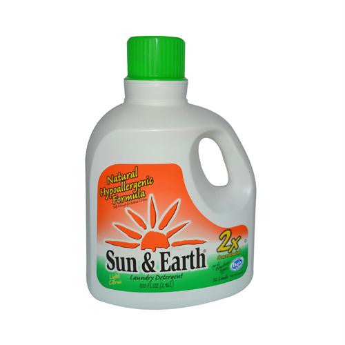 Sun and Earth 2X Laundry Detergent - Light Citrus Scent- Case of 4 - 100 oz