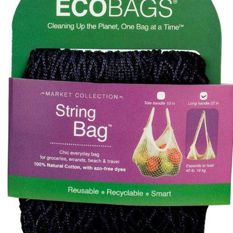 ECOBAGS Market Collection String Bags Long Handle - Black - 1 Bag