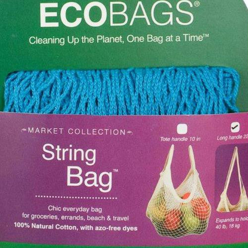 ECOBAGS Market Collection String Bags Long Handle - Caribbean Blue - 1 Bag