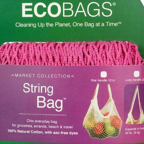 ECOBAGS Market Collection String Bags Long Handle - Fuchsia - 1 Bag