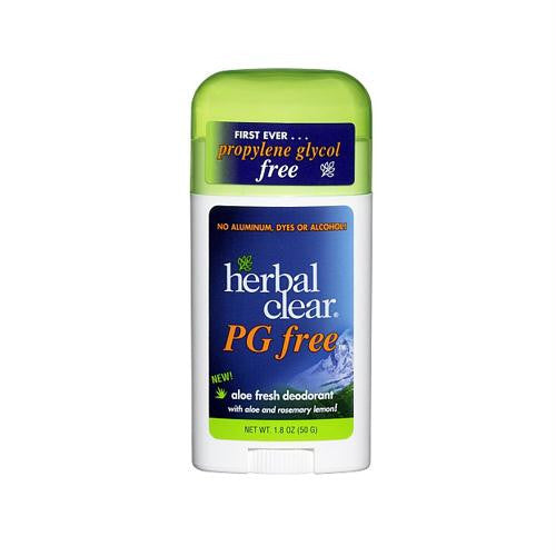 Herbal Clear Deodorant Stick - Aloe Fresh - Pg Free - 1.8 oz