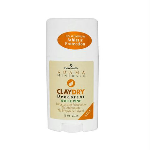 Zion Health Claydry Silk Deodorant - White Pine - 2.5 oz